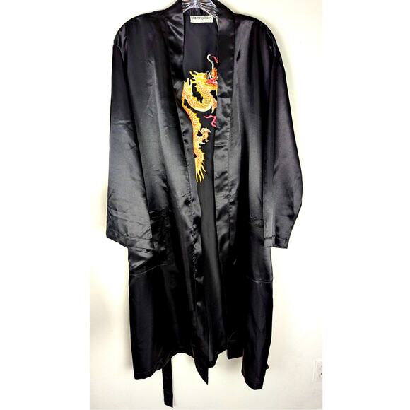 Complete set Bloomingdales embroidered kimono robe VTge deadstock 80's 90's NWOT - Picture 3 of 16